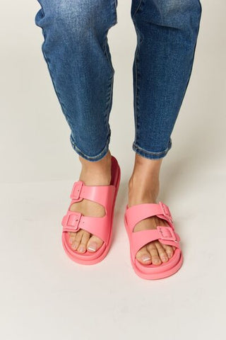 Legend Double Buckle Open Toe Sandals, Trendsi - A Blissfully Beautiful Boutique