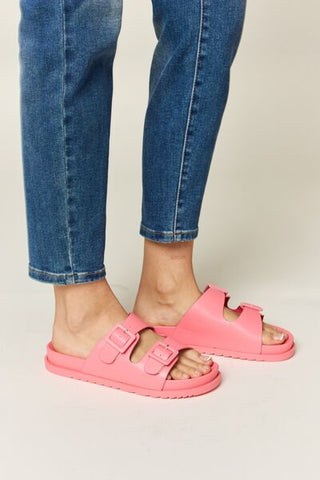 Legend Double Buckle Open Toe Sandals, Trendsi - A Blissfully Beautiful Boutique