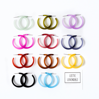 Phoenix Frosted Hoop Earrings, Leetie Lovendale - A Blissfully Beautiful Boutique