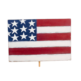 AMERICAN FLAG WOOD TOPPER