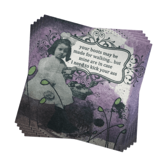 HOLY CRAP FUNNY COCKTAIL NAPKINS -BOOTS COCKTAIL NAPKINS - A Blissfully Beautiful Boutique