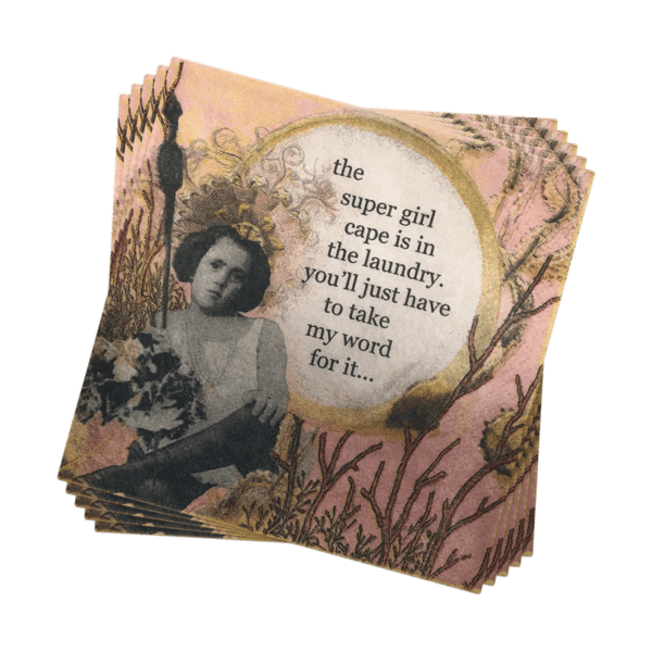 HOLY CRAP FUNNY COCKTAIL NAPKINS -SUPER GIRL COCKTAIL NAPKINS - A Blissfully Beautiful Boutique