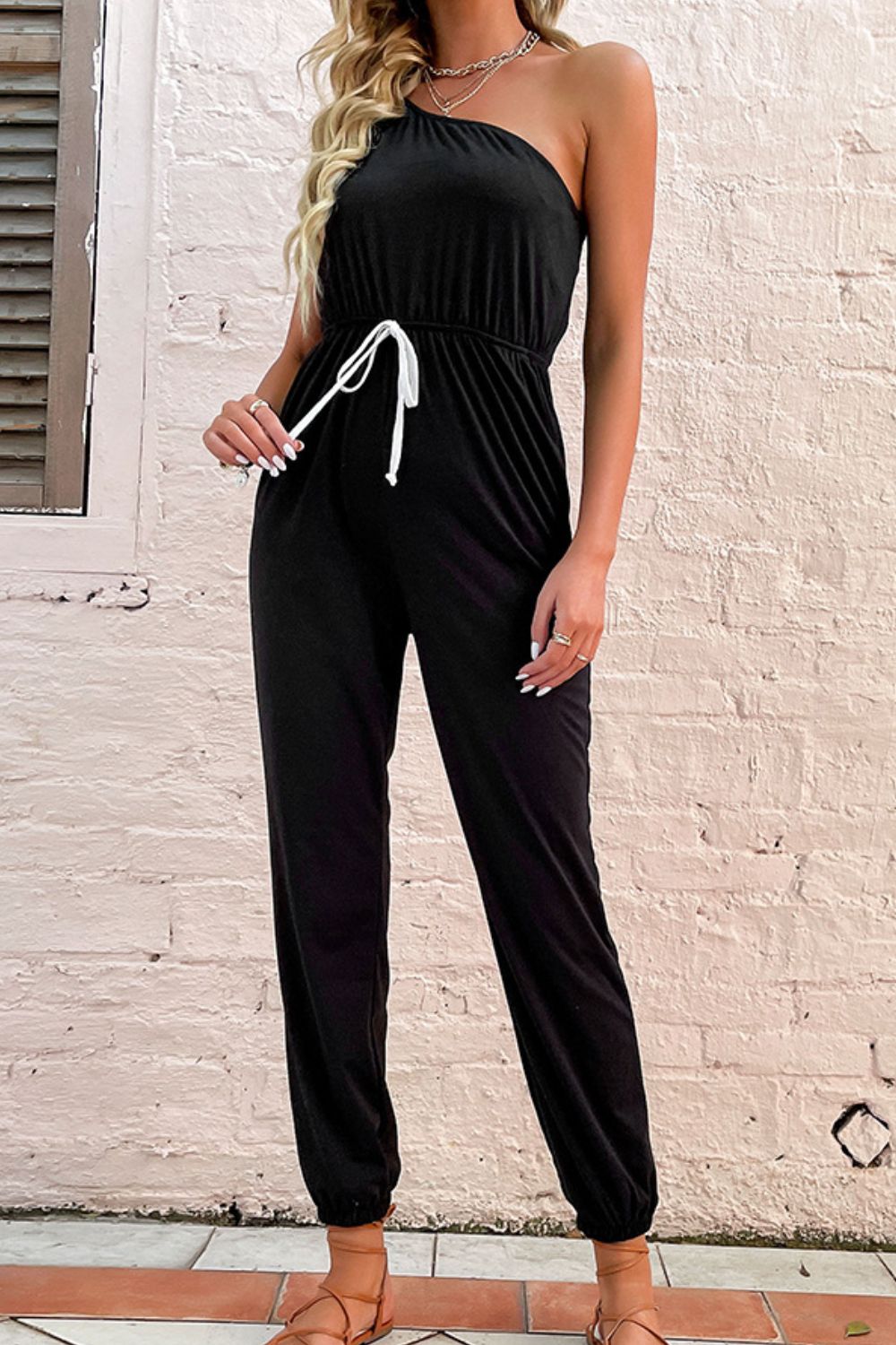 Strapless jogger sales jumpsuit