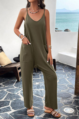 Pocketed Spaghetti Strap Overalls, Trendsi - A Blissfully Beautiful Boutique