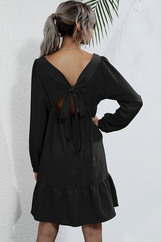 Knot Back Square Neck Dress, Trendsi - A Blissfully Beautiful Boutique