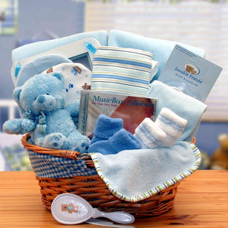 Simply The Baby Basics New Baby Gift Basket- Blue, Gift Baskets Drop Shipping - A Blissfully Beautiful Boutique