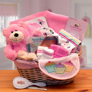 Simply The Baby Basics New Baby Gift Basket -Pink, Gift Baskets Drop Shipping - A Blissfully Beautiful Boutique