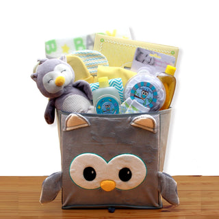 A Little Hoot New Baby Gift Basket, Gift Baskets Drop Shipping - A Blissfully Beautiful Boutique