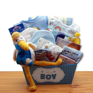 A Special Delivery New Baby Gift Basket - Blue, Gift Baskets Drop Shipping - A Blissfully Beautiful Boutique