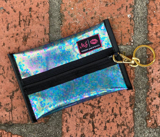 In The Clear Iridescent Blue Makeup Junkie Bag