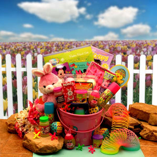 Little Pinkie Bunnies Easter Fun Pail, Gift Baskets Drop Shipping - A Blissfully Beautiful Boutique