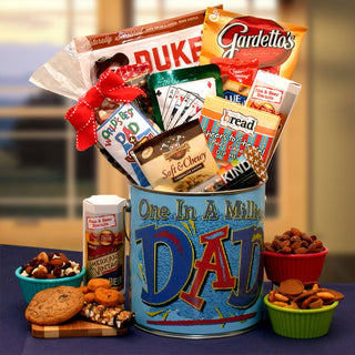 You're One In A Million Dad Premium Snacks & Nuts Gift Pail, Gift Baskets Drop Shipping - A Blissfully Beautiful Boutique