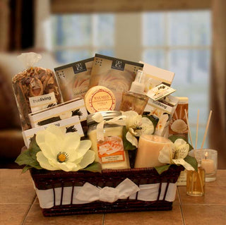 Vanilla Essence Candle Gift Basket, Gift Baskets Drop Shipping - A Blissfully Beautiful Boutique