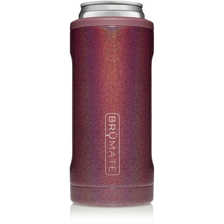BRUMATE - HOPSULATOR SLIM | GLITTER MERLOT (12OZ SLIM CANS)