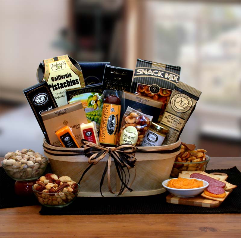 Gourmet Nut & Sausage Gift Basket, Gift Baskets Drop Shipping - A Blissfully Beautiful Boutique