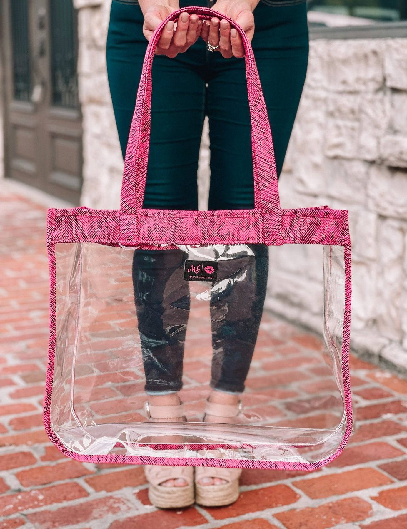 Makeup Junkie In The Clear Pink Poison Tote