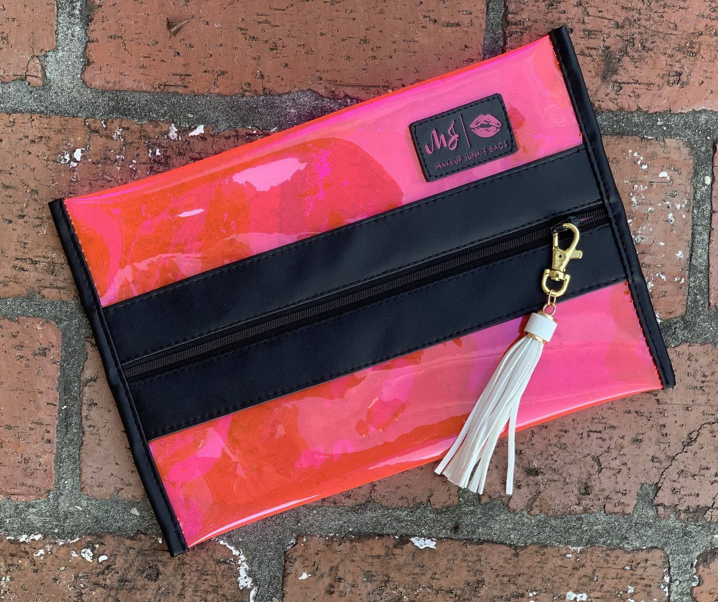 In The Clear hot Pink Pink Makeup Junkie Bag