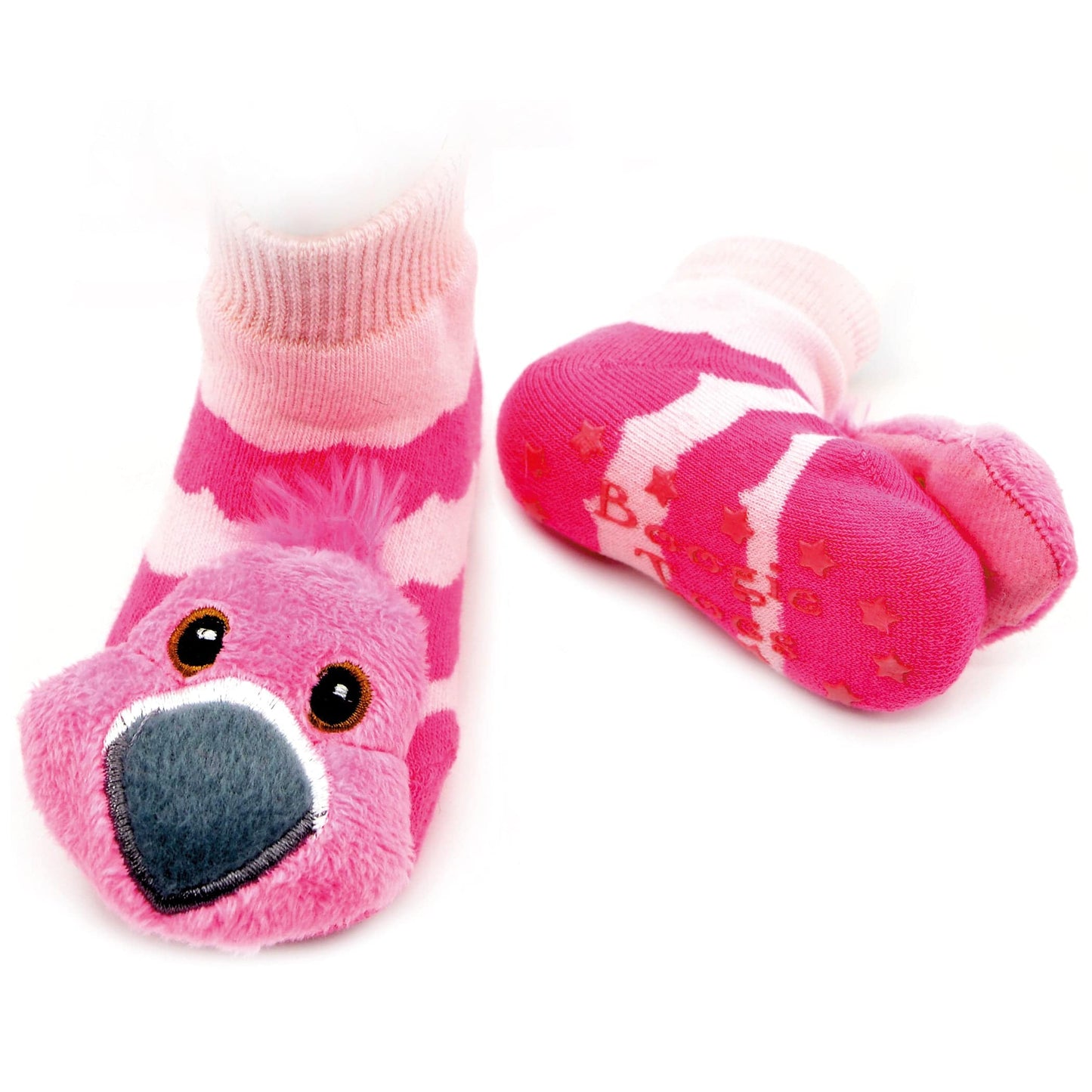 Boogie Toes -Pink Flamingo Rattle Socks