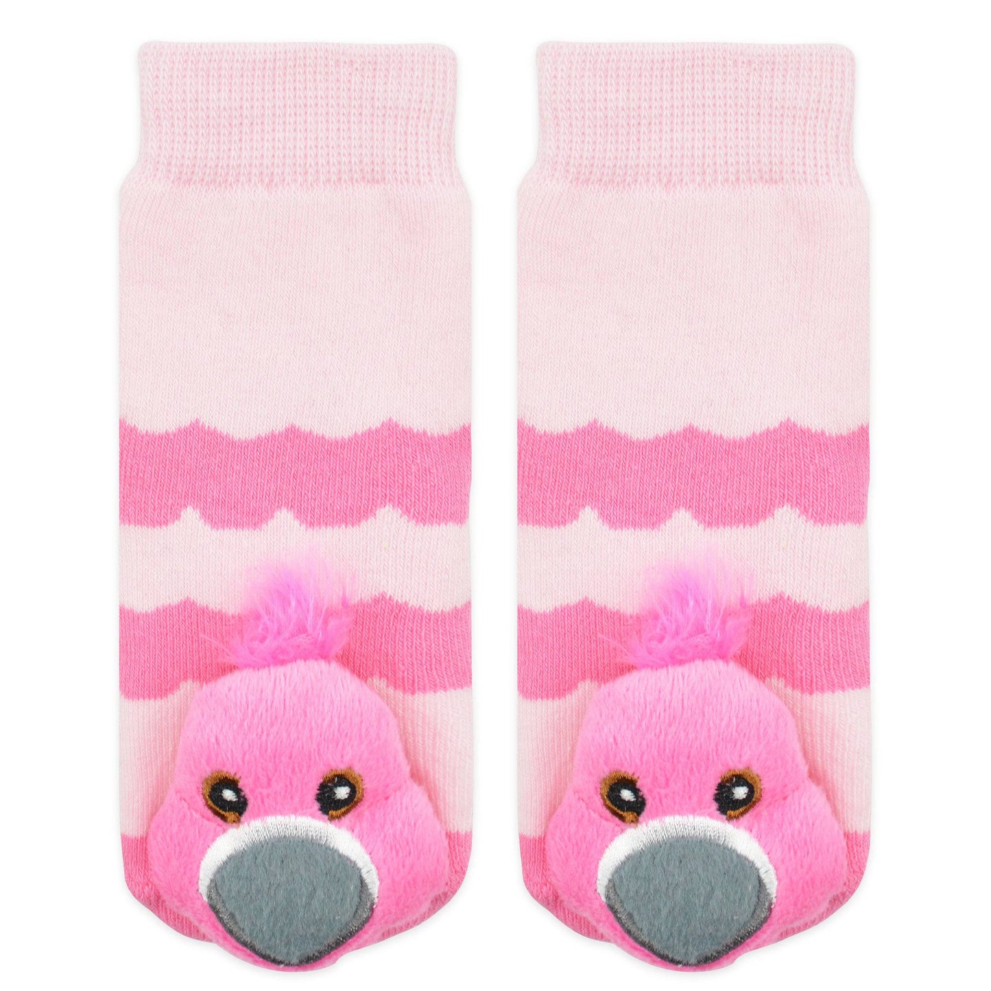 Boogie Toes -Pink Flamingo Rattle Socks