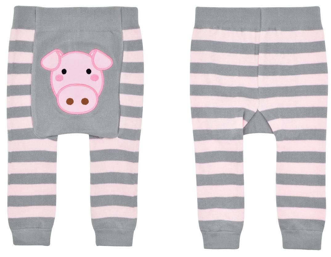 Boogie Tights Baby Leggings - Gray / Pink Pig