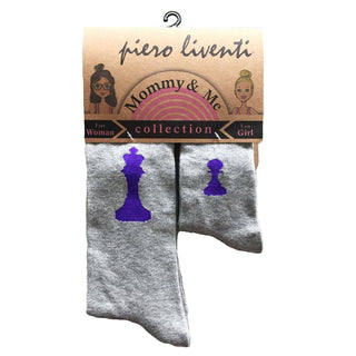 Piero Liventi Mommy & Me Matching Socks -  Queen Pawn