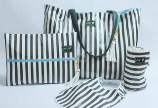 Mommy Junkie Collection - Glam Stripe (Blue or Pink Zippers)