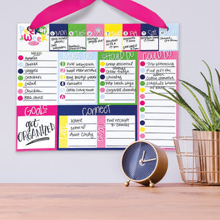 Peek at the Week® Weekly Planner Pad | Checklists, Priorities, Dry Erase Backer