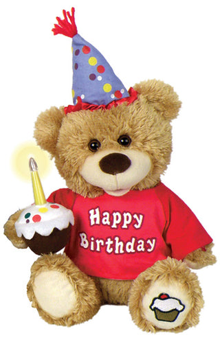 Happy Birthday Light Up Candle Plush Bear, Gift Baskets Drop Shipping - A Blissfully Beautiful Boutique