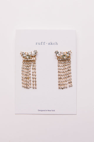 Rhinestone Fringe Earrings