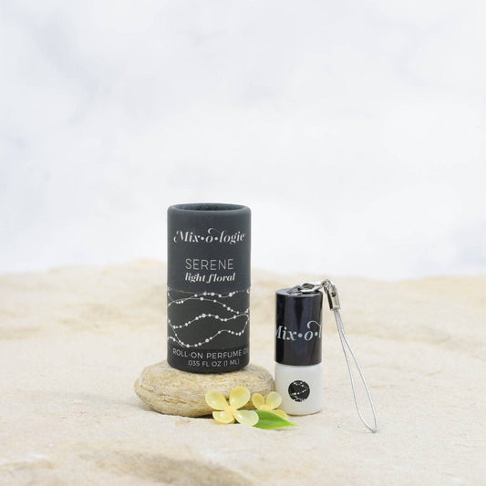Mixologie - Serene (light floral) - MINI Rollerball (1 mL) Keychain