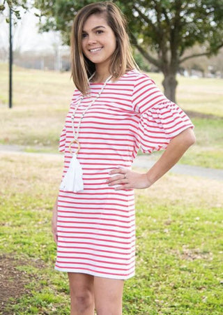 Bell Sleeve Stripe Dress