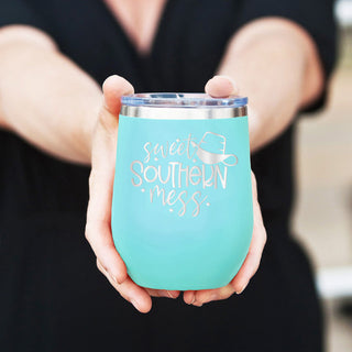 Sweet Southern Mess Teal 12oz Insulated Tumbler