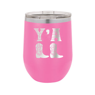 Y'all Pink 12oz Insulated Tumbler