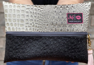 Makeup Junkie Bag Two-Faced Bubble Gator Greytor, Makeup Junkie - A Blissfully Beautiful Boutique