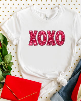 XOXO FAUX SEQUIN TEE (BELLA CANVAS)