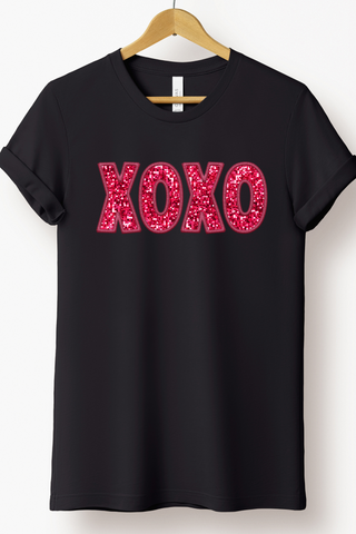 XOXO FAUX SEQUIN TEE (BELLA CANVAS)