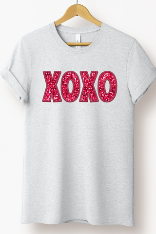 XOXO FAUX SEQUIN TEE (BELLA CANVAS)