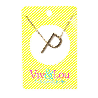 Viv & Lou - P  Initial Necklace