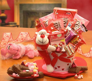 Monkey Love Valentines Gift Pail, Gift Baskets Drop Shipping - A Blissfully Beautiful Boutique