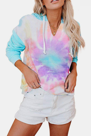 Tie-Dye Drawstring Hoodie, Trendsi - A Blissfully Beautiful Boutique