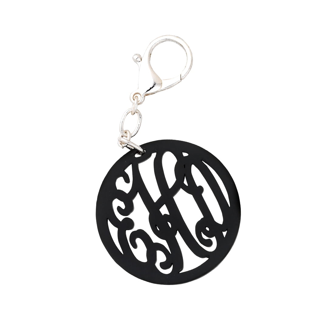 Black Vine Monogram Acrylic Keychain