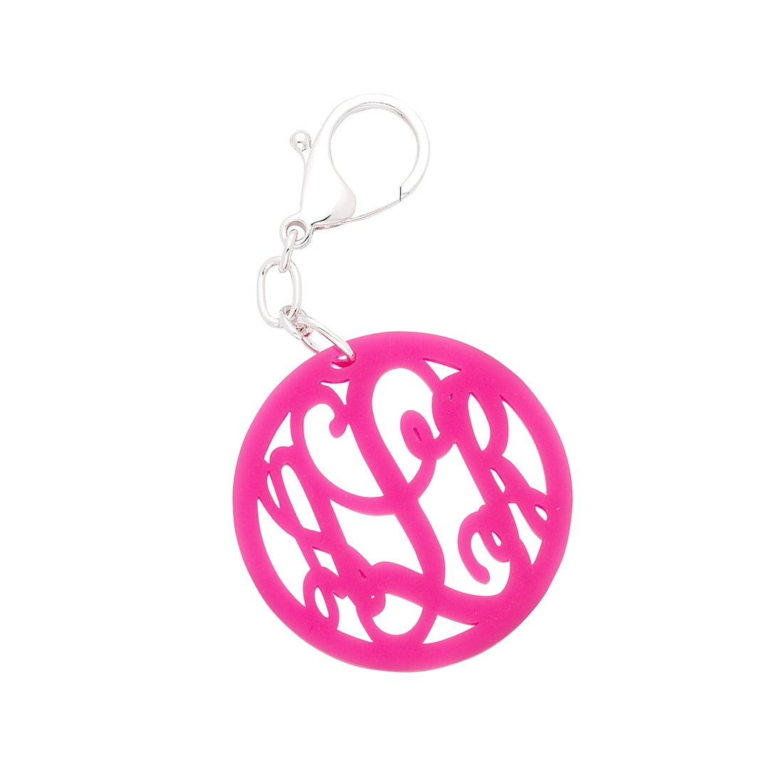 Pink Vine Monogram Acrylic Keychain