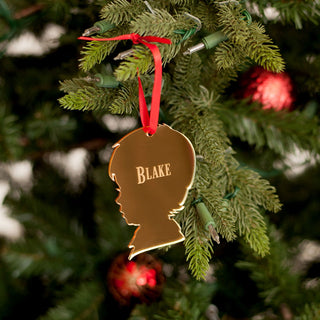 Boy Silhouette Mirrored Acrylic Ornament