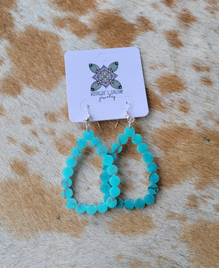 Turquoise Slab Teardrop Earrings, A Blissfully Beautiful Boutique - A Blissfully Beautiful Boutique