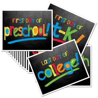 First & Last Day of School Signs | Photo Prop Deck | 17 Grades including T-K | (4) Styles - Denise Albright® 