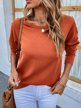 Exposed Seam Slit High-Low Knit Top