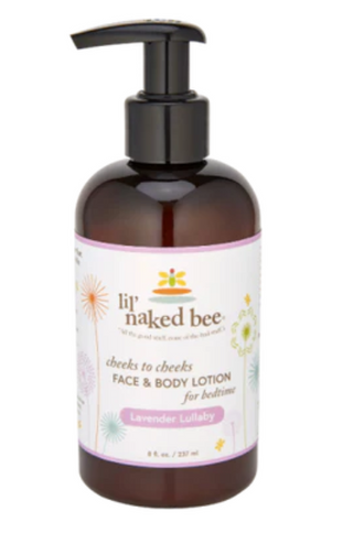 LIL' NAKED BEE- 8 oz. Lavender Lullaby Cheeks to Cheeks Face & Body Lotion