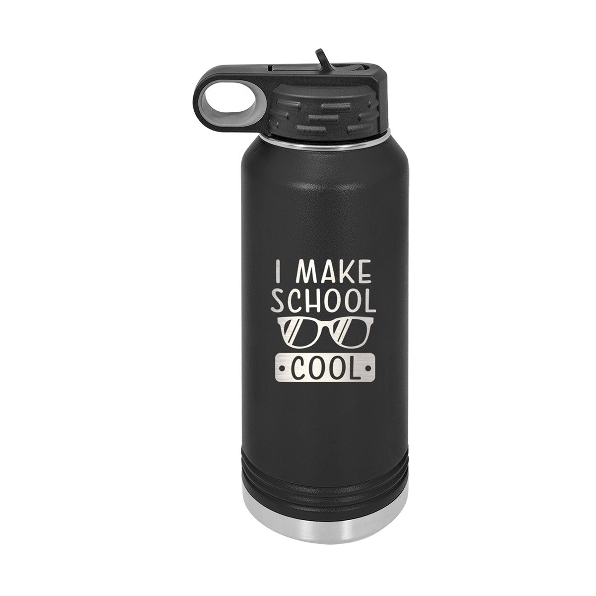 Black I Make School Look Cool 20oz Insulated Water Bottle