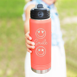 Coral Smile 20oz Insulated Water Bottle