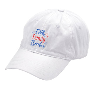 Faith Family Freedom White Cap